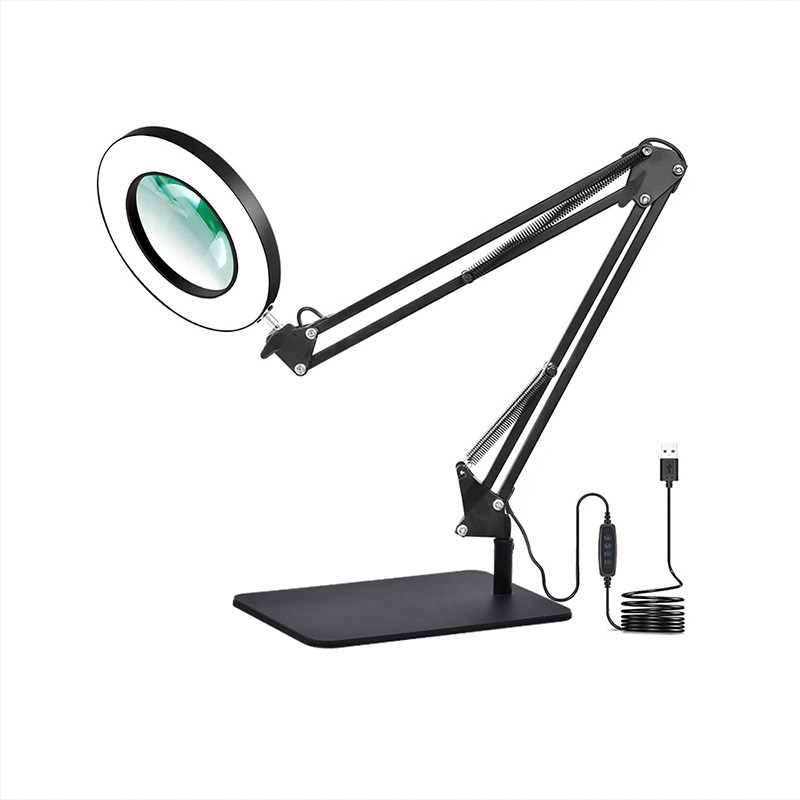 欧视宝台式带灯放大镜高倍40倍插电金属放大镜可拆卸维修检测线路