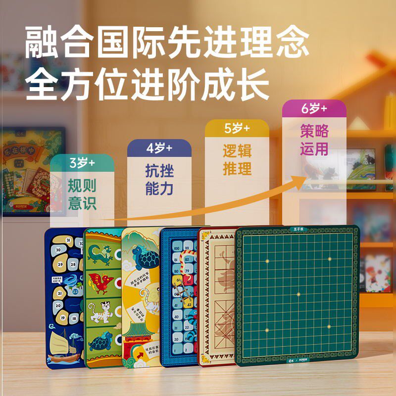 木玩世家合棋盘儿童益智飞行五子跳棋类大全桌游岁图片