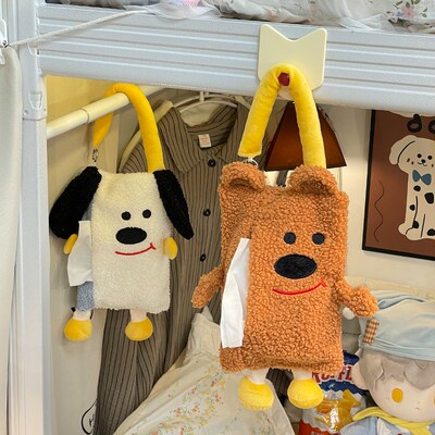 宿舍床上纸巾袋倒挂可爱布艺床头悬挂式挂墙面巾纸盒子壁挂抽纸盒