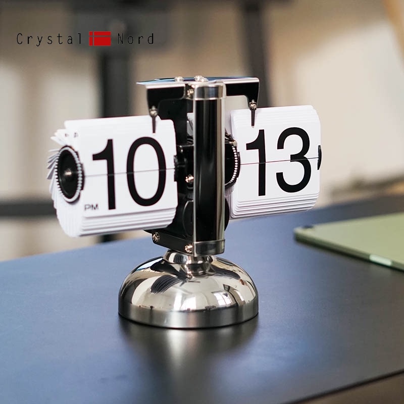 Crystal Nord桌面翻页钟客厅时钟翻牌钟数字座T钟书房办公室台钟