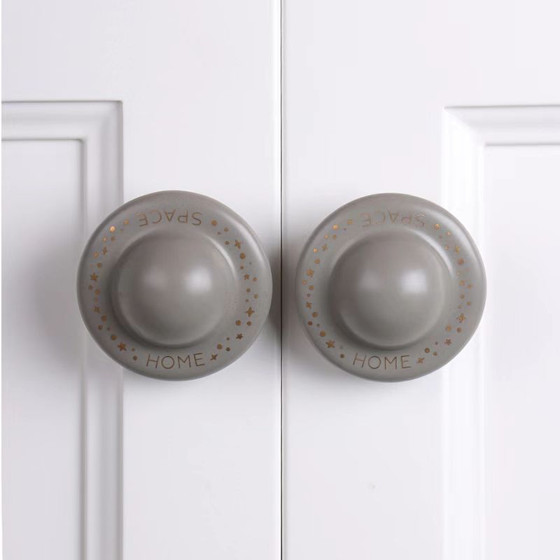 灰色男孩房拉手定制儿童衣柜门橱柜子抽屉床头柜明装卡通把手