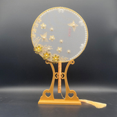 祁鸿面手把扇材料包喜扇秀禾婚礼新娘圆形古典舞蹈