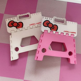 大脸itty猫板凳卡通加厚塑料折叠椅子儿童家用便携式 小板凳