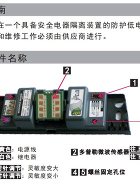 NH自动门感应器探头自动门玻璃门MH微波感应器银方加博