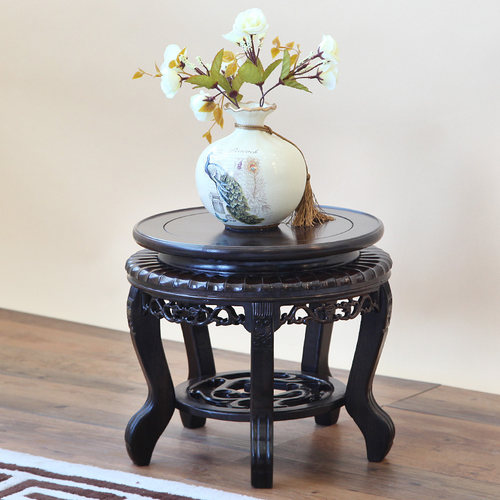 红木架实木中式客厅室内落地架阳台瓶盆鱼缸底座绿萝架