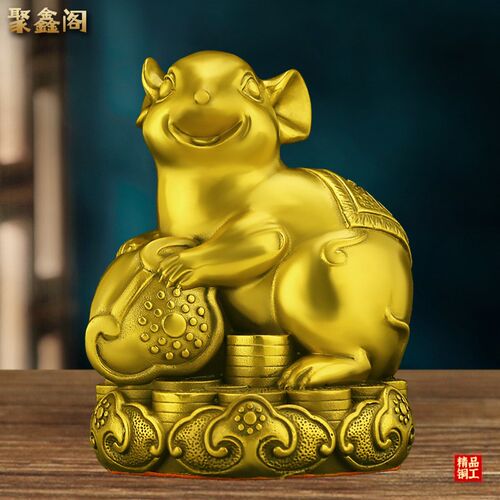 聚鑫阁铜如意十二生肖狗鼠牛虎兔龙蛇马羊猴鸡猪家居店铺装饰