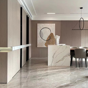 简一大理石瓷砖希腊灰亮光砖客厅浅灰色地砖现代新款磁砖