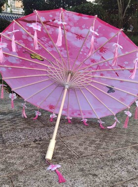 古风汉服流苏伞舞蹈演出伞拍照道具伞跳舞绸布伞工艺古典油纸伞