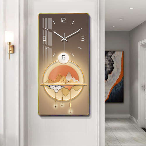 钟表挂钟客厅时尚创意个性时钟挂表静音长方形挂画挂墙上