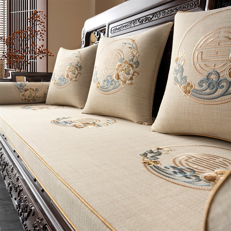 新中式红木沙发i坐垫定制实木沙发垫子套罩海绵罗汉床垫乳胶椅垫