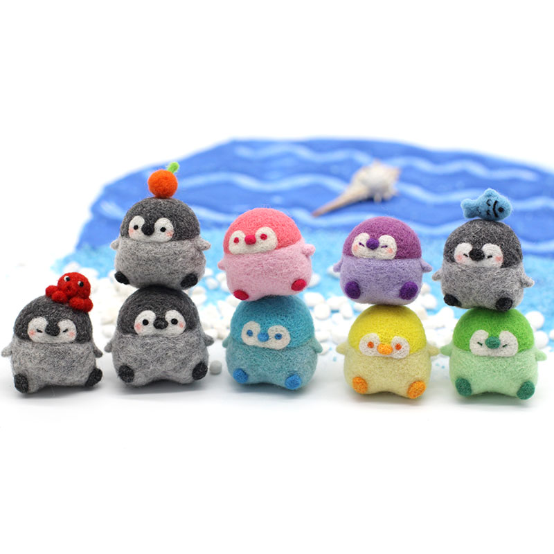 戳戳乐羊毛毡手工DIY企鹅北极熊玩偶钥匙扣打发V时间礼物材料包