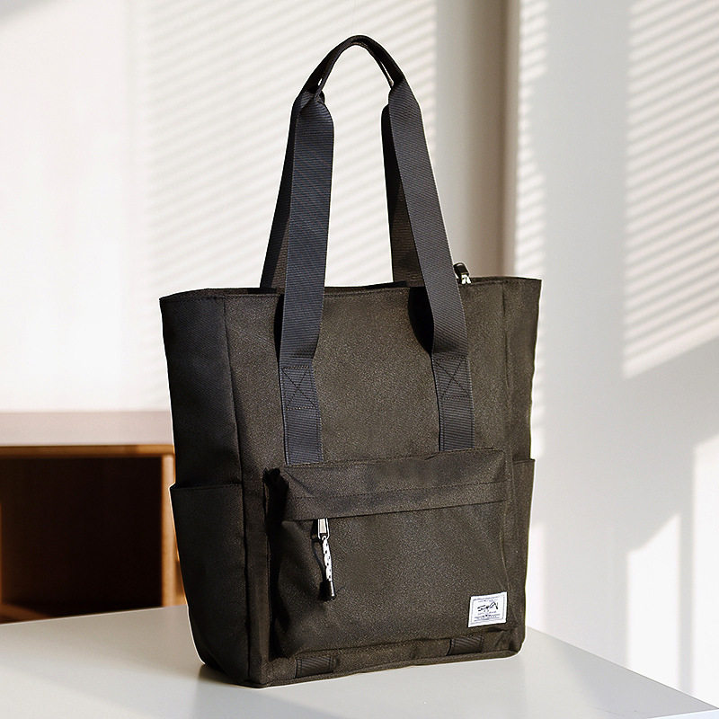 男士手提包韩版上课补习手拎书包托特简约学生大容量休闲单肩包女