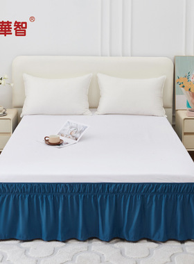 防滑床裙床围遮丑外贸Ruffl松紧带易换白色亚马逊裙Bed 欧美