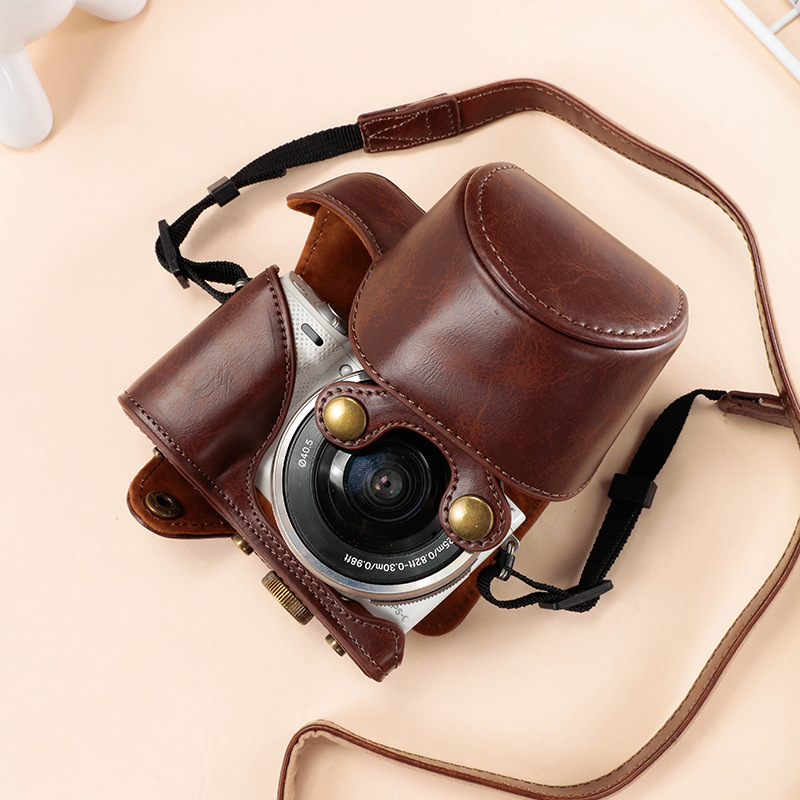 质宝保护套索尼NEX-5T皮套包5T 5R 16-50相机适用于单肩包