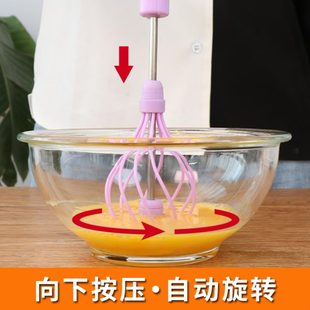 搅蛋器 厂促70N可调半自动打蛋器家用手动打鸡蛋搅拌器手压按压式