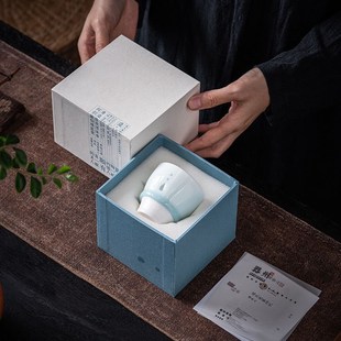 青瓷蓝眼泪主人杯家用泡茶手工功夫茶具个人创意单杯品茗杯玉瓷