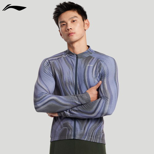 李宁男款抓绒骑行服秋季保暖防风