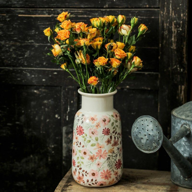 大陶瓷花瓶客厅插花侘寂田园风富贵竹百合创意高级感高端大气