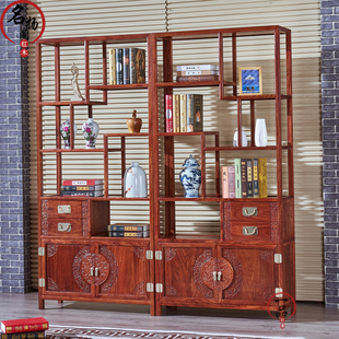 红木博古架刺猬紫檀实木隔厅柜梨木古董玄关柜现代多宝格
