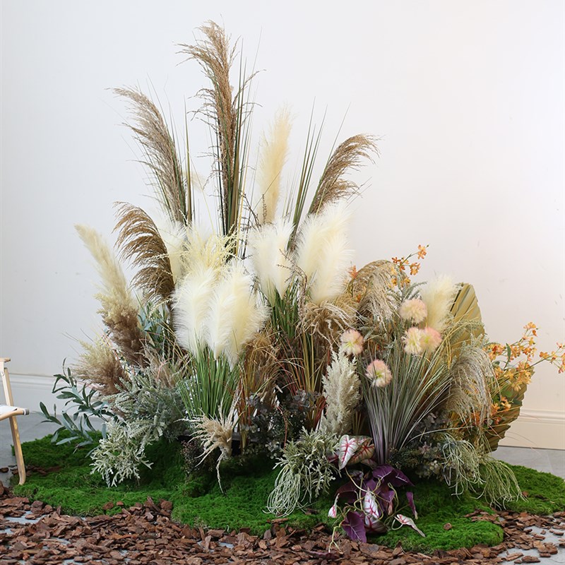 彷真干花绿植造景摆件橱窗展柜假花园景装饰摄影打卡区布置丛林景