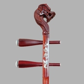 紫檀黑檀龙头二胡杆子马头山流水瑞龙凤头越胡胡琴杆抛光工艺