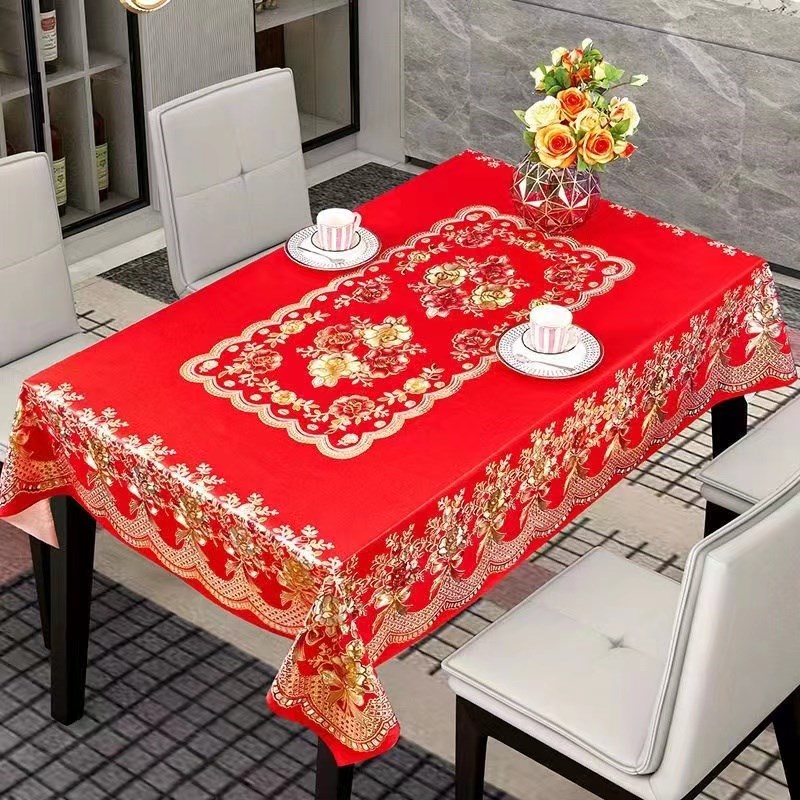 轻奢高级感大尺寸160110桌布防水防油防烫茶几布PVC纱线餐桌垫