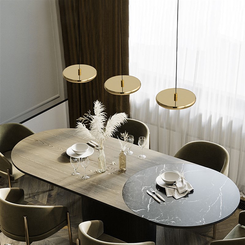 比利时SDMMD 高显指护眼轻奢三头餐厅吊灯高端大气餐桌极简吧台灯