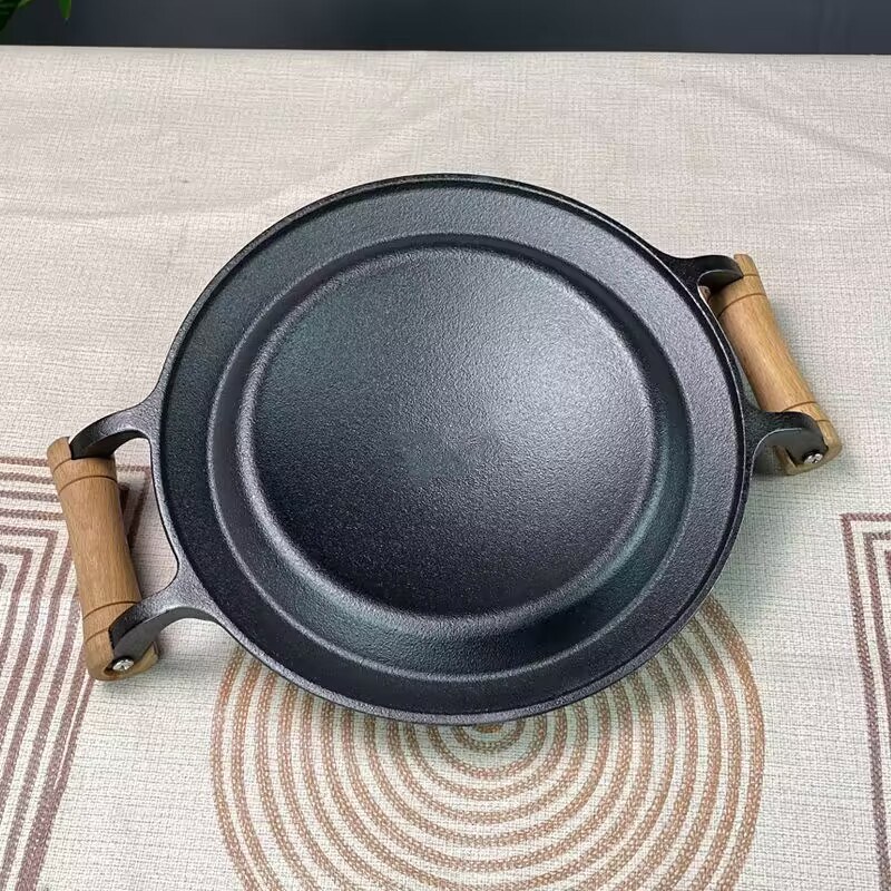 铸铁摊黄儿锅老式鏊子饼折锅耨耨烙糕烙饼锅加厚煎饼锅无涂层