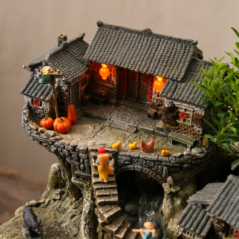 复古怀旧客厅玄关过道桌面装饰水循环流水创意造景电视柜旁,家居饰品,流水摆件,淘宝优惠券,粉丝福利购,淘宝优惠卷