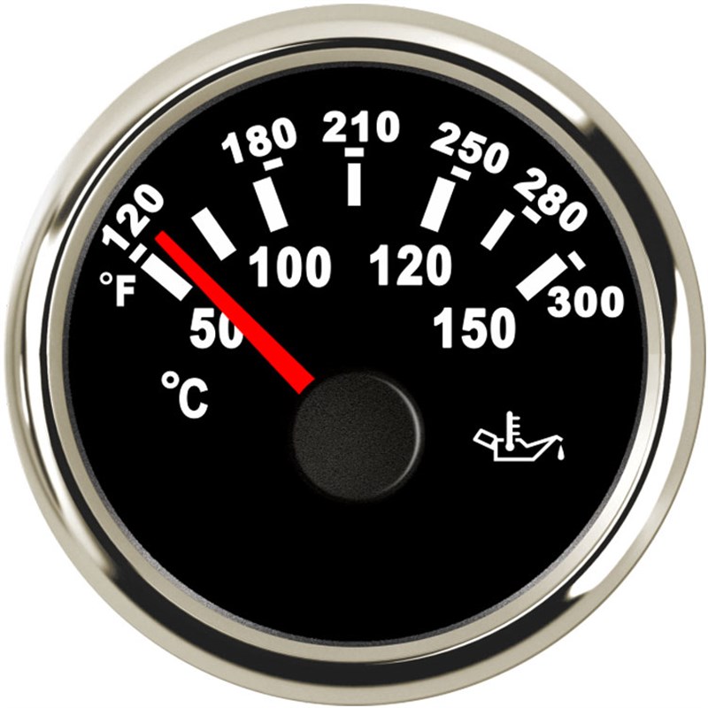 52mm改装机油温度表指针数显油温表汽车船机械货车12V24V通用带灯