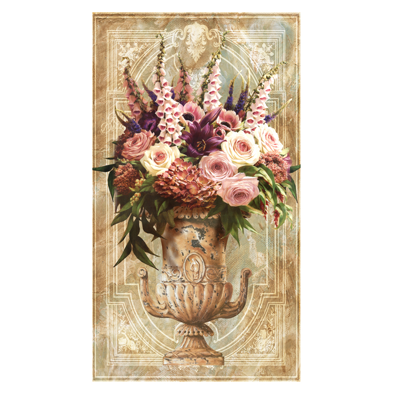 墙纸自粘欧式花瓶立体油画3D玄关过道背景墙画壁纸客厅走廊墙贴纸