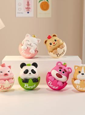 可爱不倒翁治愈系情绪小摆件解压办公室桌面装饰R品生日礼物送女