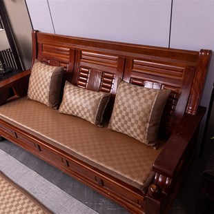 实木沙发垫冰藤凉席夏季 红木坐垫夏天藤草防滑加厚藤席联邦椅座垫