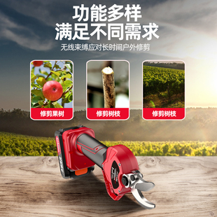 普朗德电动修枝剪充电式粗枝修剪家用园林艺果树修剪树枝锂电剪子