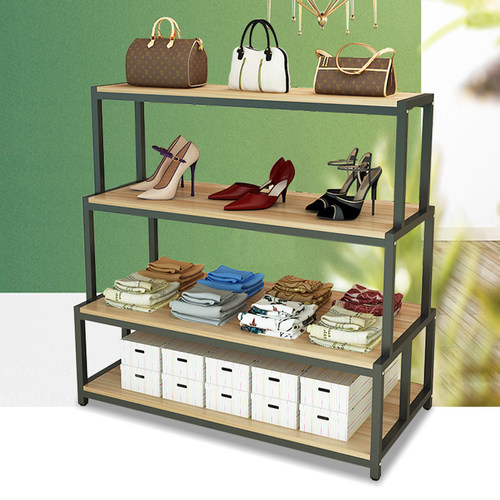 展示柜免漆板小家电摆货架落地多层中岛陈列柜高柜超市产品展示台