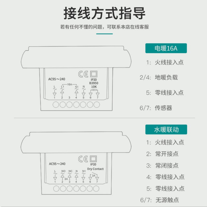 智能电采暖温控器 水暖液晶面板 电热膜电暖气发热电缆温度控制器