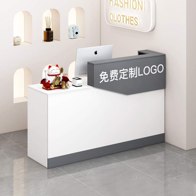 吧台电脑桌一体美发店专用前台接待台迎宾台美容院收银台店铺小型