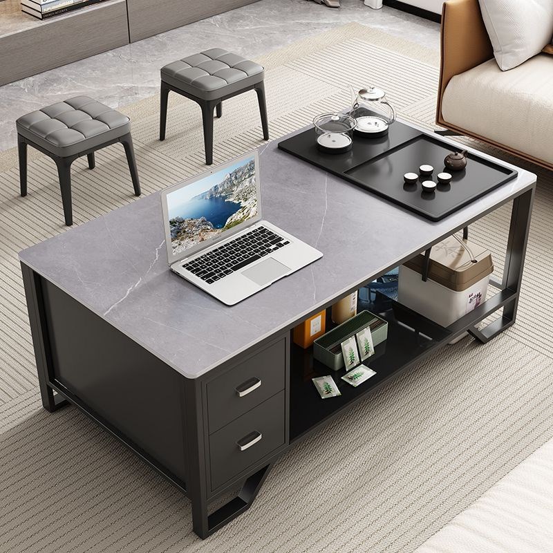 岩板功夫茶几一体客厅家用现代茶桌阳台茶台泡茶办公室接待