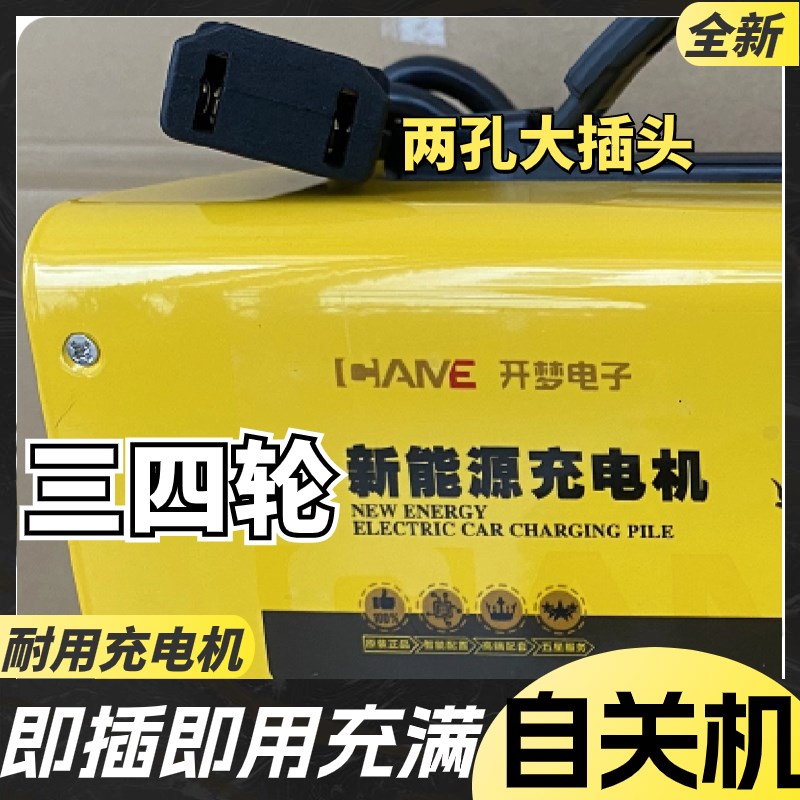 电动三轮四轮车充电器机汽车轿车铅酸干电池梦充电两孔