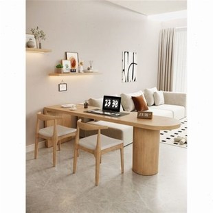 实木客厅大长书桌茶桌小户型人电脑桌工作台家用阅读学习桌吧台