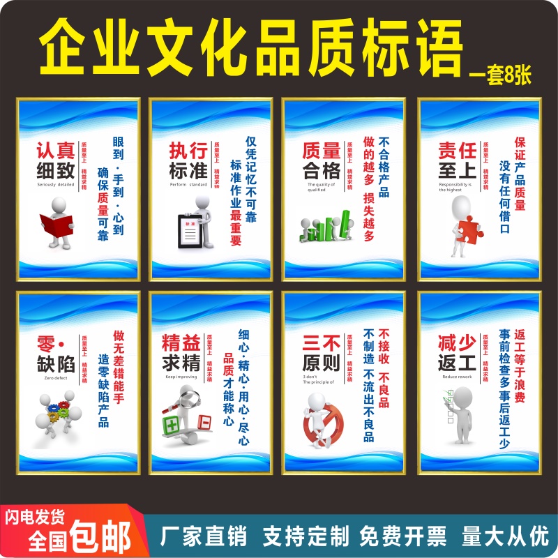 企业文化品质标语车间安全生产管理制度挂图标示牌仓库宣传海报定