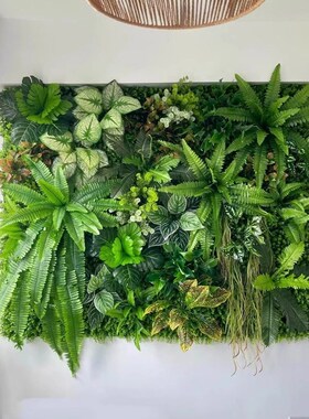 仿真绿植墙玫瑰背景墙饰立体墙仿生假草坪形象墙垂直绿化