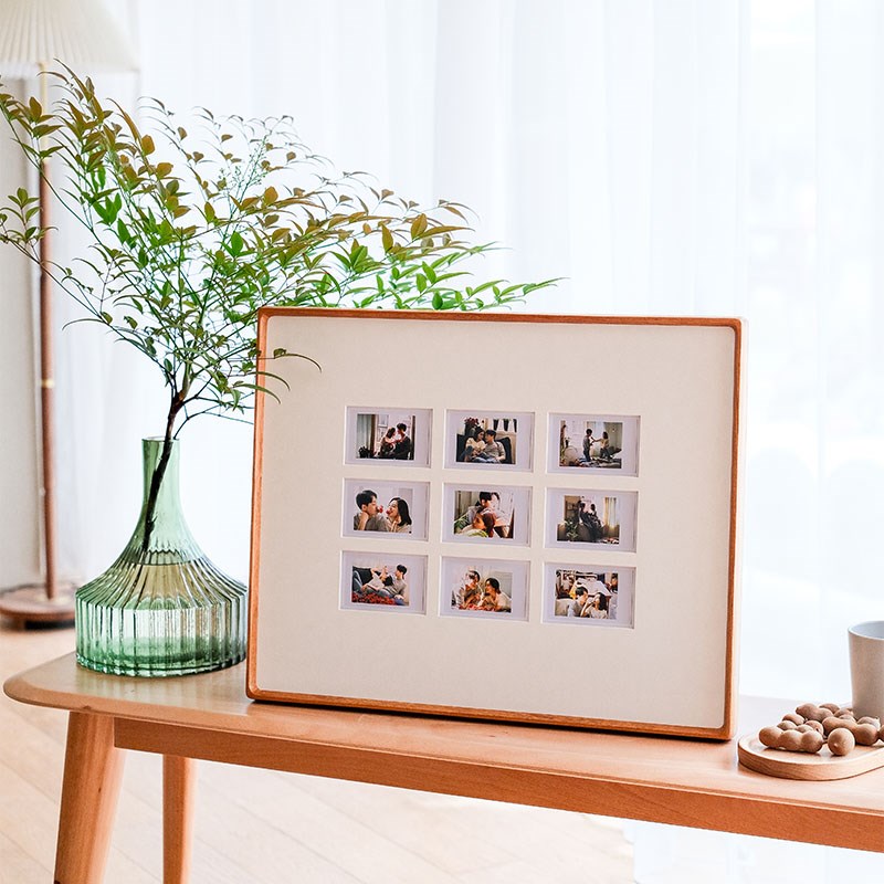 拍立得相框摆台diy定制洗照片8寸高级感打印图片装裱实木空框挂墙