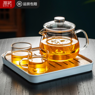 玻璃茶壶单壶耐高温加厚茶水分离烧水壶煮花茶家用泡茶壶茶具套装
