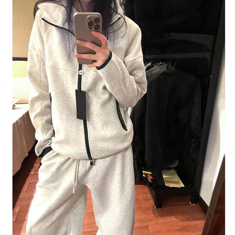 2025秋季新款连帽开衫外套国潮字母刺绣男女宽松百搭美式卫衣ins