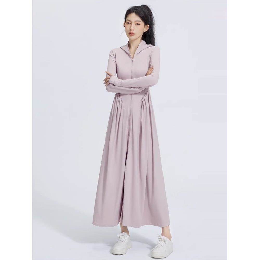 韩国凉感防晒裙女防晒衣长款夏季防紫外线全身防晒服
