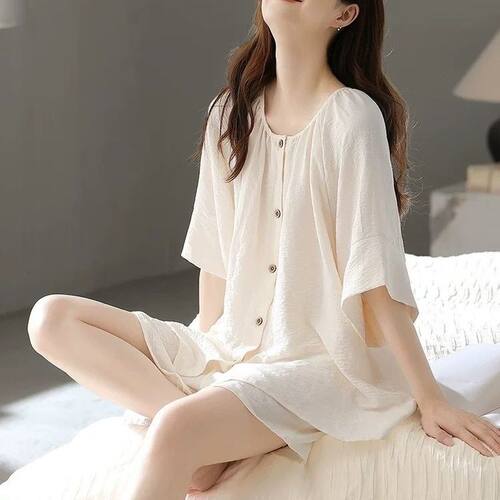 云朵棉夏季短袖短裤睡衣薄款夏天2025新款可外穿夏款半袖家居服