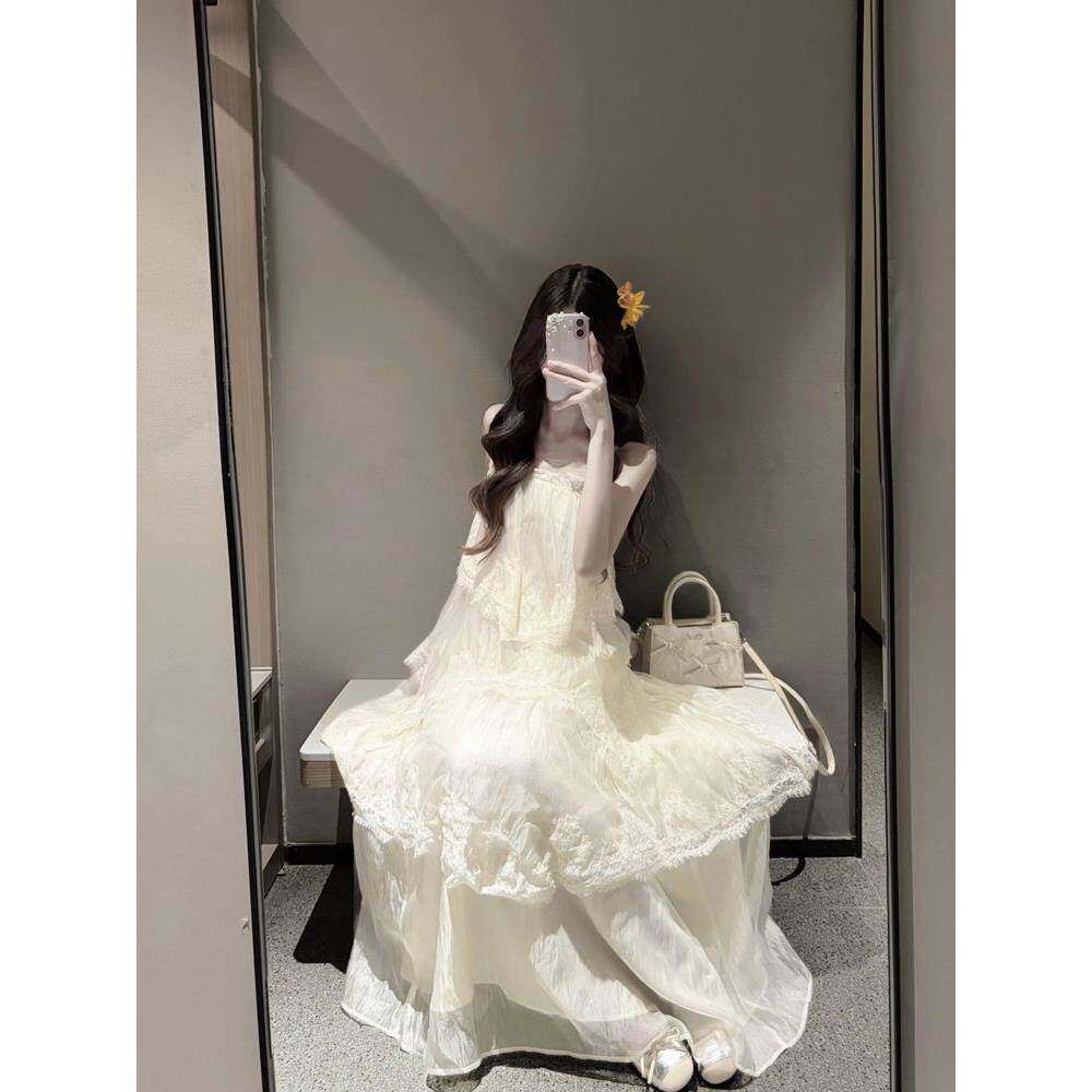 夏季绝美法式海边度假气质小个子吊带抹胸连衣裙女设计感显瘦长裙图片