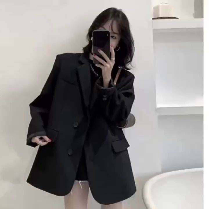 黑色小西装外套女西服上衣休闲2026春秋新款短款小个子高级感流行