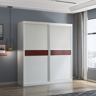 全铝家具推拉门衣柜铝合金衣柜储物柜金属卧室全铝衣柜大衣橱组装